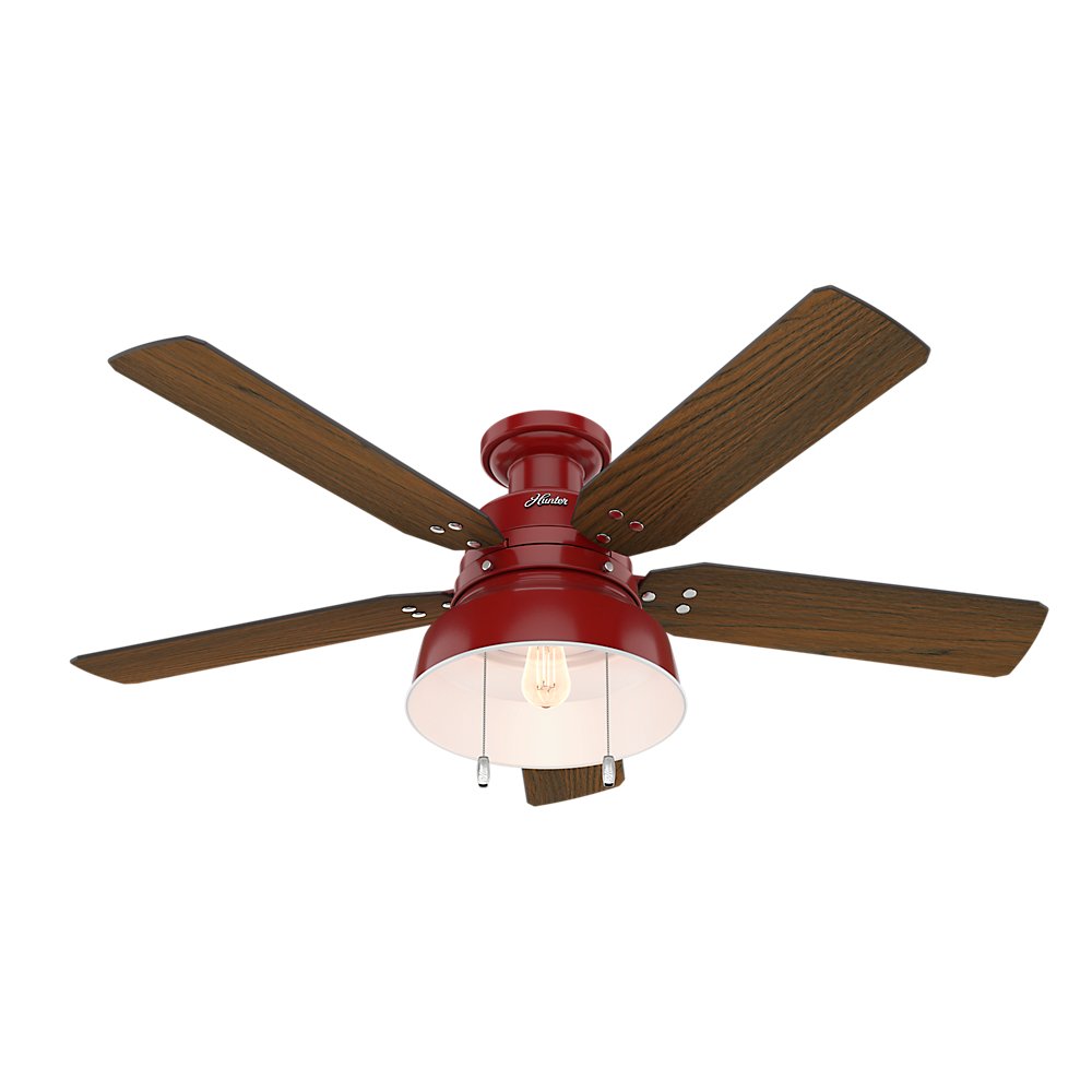 Hunter Fan Company Hunter 59312 52" Mill Valley Ceiling Fan with Light, Large, Barn Red