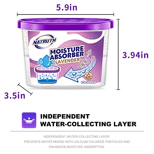NATRUTH Moisture Absorbers with Lavender Scent,9-Pack Portable Closet Dehumidifier, Odor Eliminator Absorber Bucket, Unscented Humidity Absorber,Cleaner Air Dehumidifier for Closet,Bathrooms by NATRUTH - Used condition - Image 5