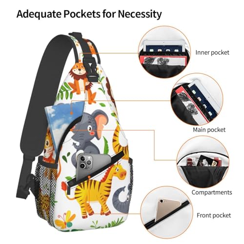 Mochila cruzada ligera unisex tipo sling animal miniatura 5
