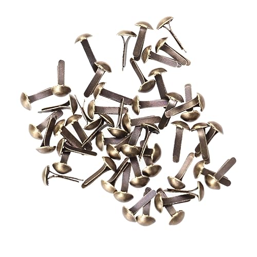 jojofuny Set of 100 Iron Metal Brads 4.5x8mm Paper Fasteners Brads Fastener for Scrapbooking