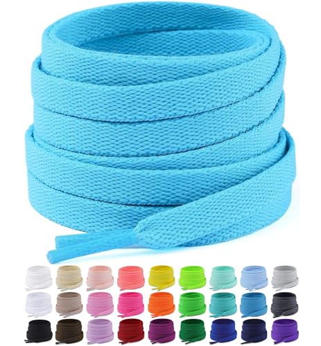 Puzeam sky blue flat shoelaces image