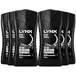 Lynx Black Shower Gel Body Wash (6 x 225ml)