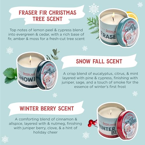 Santa's Naturals Christmas Candle Set, Holiday Scents, 9 oz (Pack of 3) - Image 2