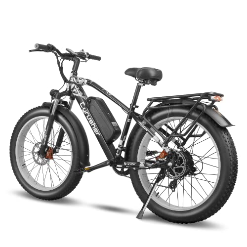 Cyrusher Electric Bike,26''X4''Fat Tire Ebike With 750W Motor7-Speed 48V/16Ah Removable Battery, 55 Miles Range Electric Bicycle For Adults (16Ah Black) #TOP1