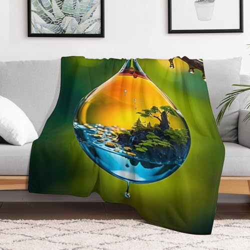 Couverture flannel douce gouttelettes d'eau pour vos soirées canapé - 3