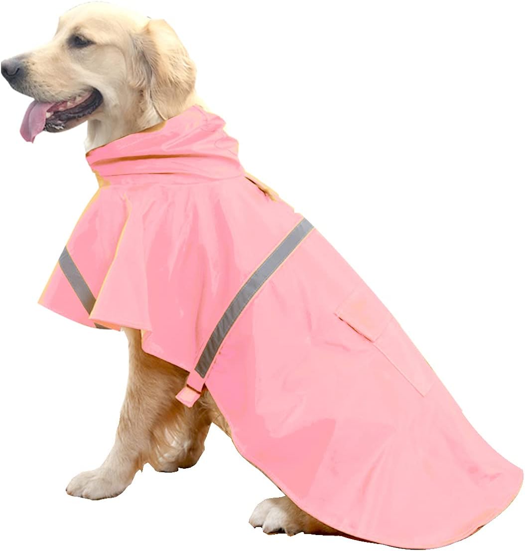 HAPEE Dog Raincoats for Large Dogs with Reflective Strip