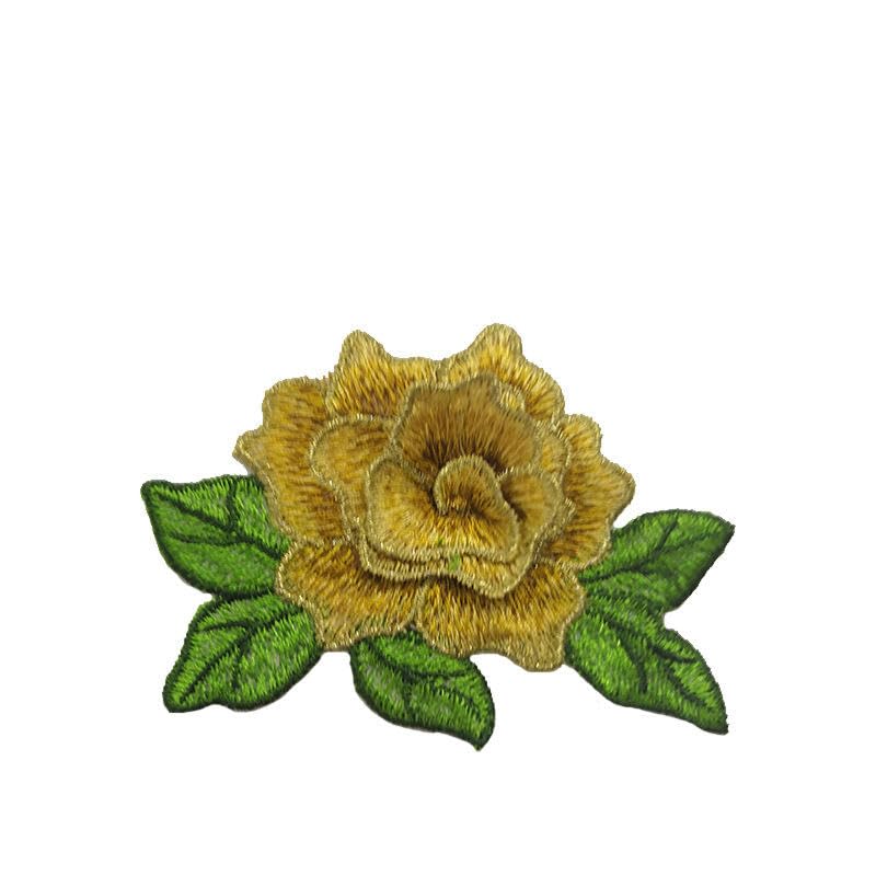 Naszywka haftowana 11 * 8 CM 10 SZTUK Mały niebieski kwiat haftowany naszywka do prasowania aplikacje chińskie na odzież naszywki przyszycia kurtkę jeansową(Yellow)