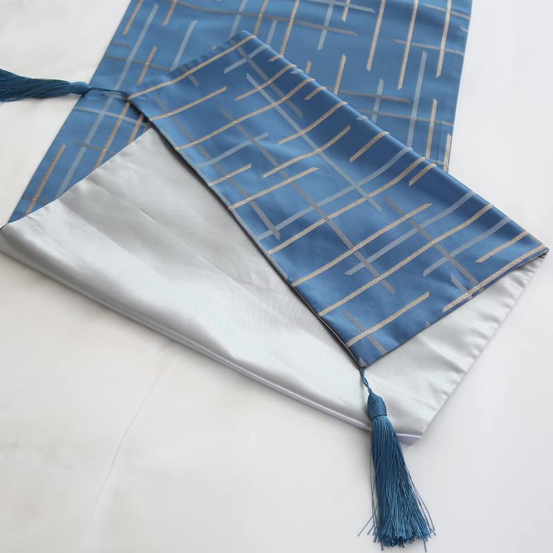 Nordic Blue Jacquard Bettläufer 45x240cm Home Decor Home Hotel Bettläufer