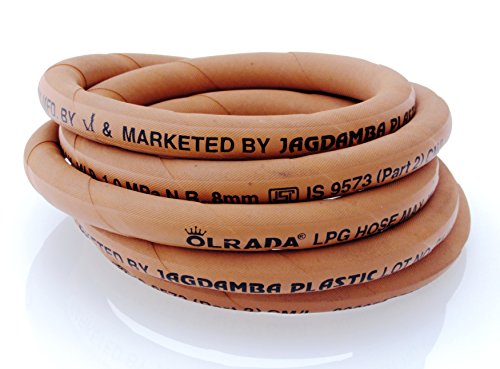 Image of Arrison ISI Marked Reinforced LPG Gas Hose Pipe, 5 Meters, Alloy Steel, Multicolor