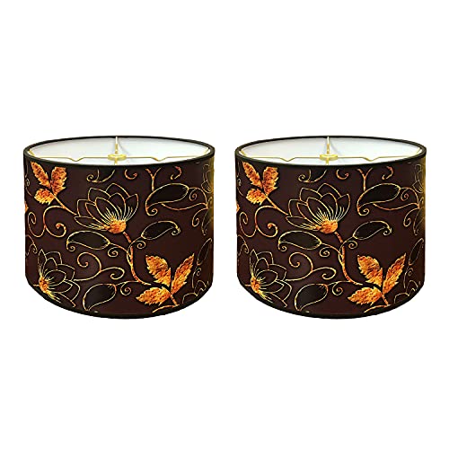 Image of Royal Designs, Inc. Trendy Decorative Handmade Lamp Shade, Made in USA, 14in, HBC-8085-14-2, Golden Daisy - 2 Pk