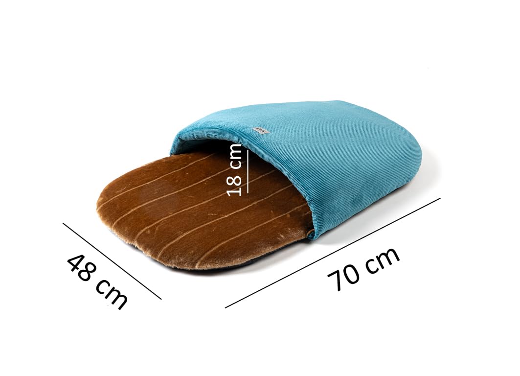 Cuccia a Tana per Cani Piccoli e Gatti – Effetto Rifugio Morbido e Avvolgente – Letto a Forma di Ciabatta – Lavabile in lavatrice– Made in Italy – Tessuti Riciclati