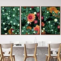 3 Piece Framed Canvas Wall Art Colorful Bouquet Canvas Prints Home Artwork Decoration for Living Room,Bedroom - 16