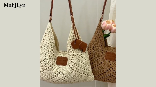 Bolso tote de crochet para mujer 2026 tejido a mano miniatura 7