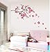 SWORNA Nature Series Branch Pink Flowers & Butterfly Removable Vinyl Mural Wall Art Decor Home Stickers Decals Bedroom/Hallway/Sitting/Living Room/Kids Nursery (29.5’’H X 65’’W, Brown & Pink,X-L)