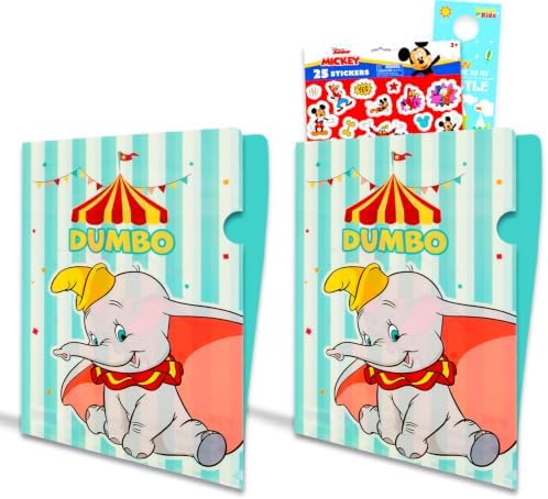 Dumbo Folders for School - Bundle with 2 Plastic Folders with Pockets Plus Stickers, More | Disney Dumbo School Supplies for Kids, Boys, Girls image 5