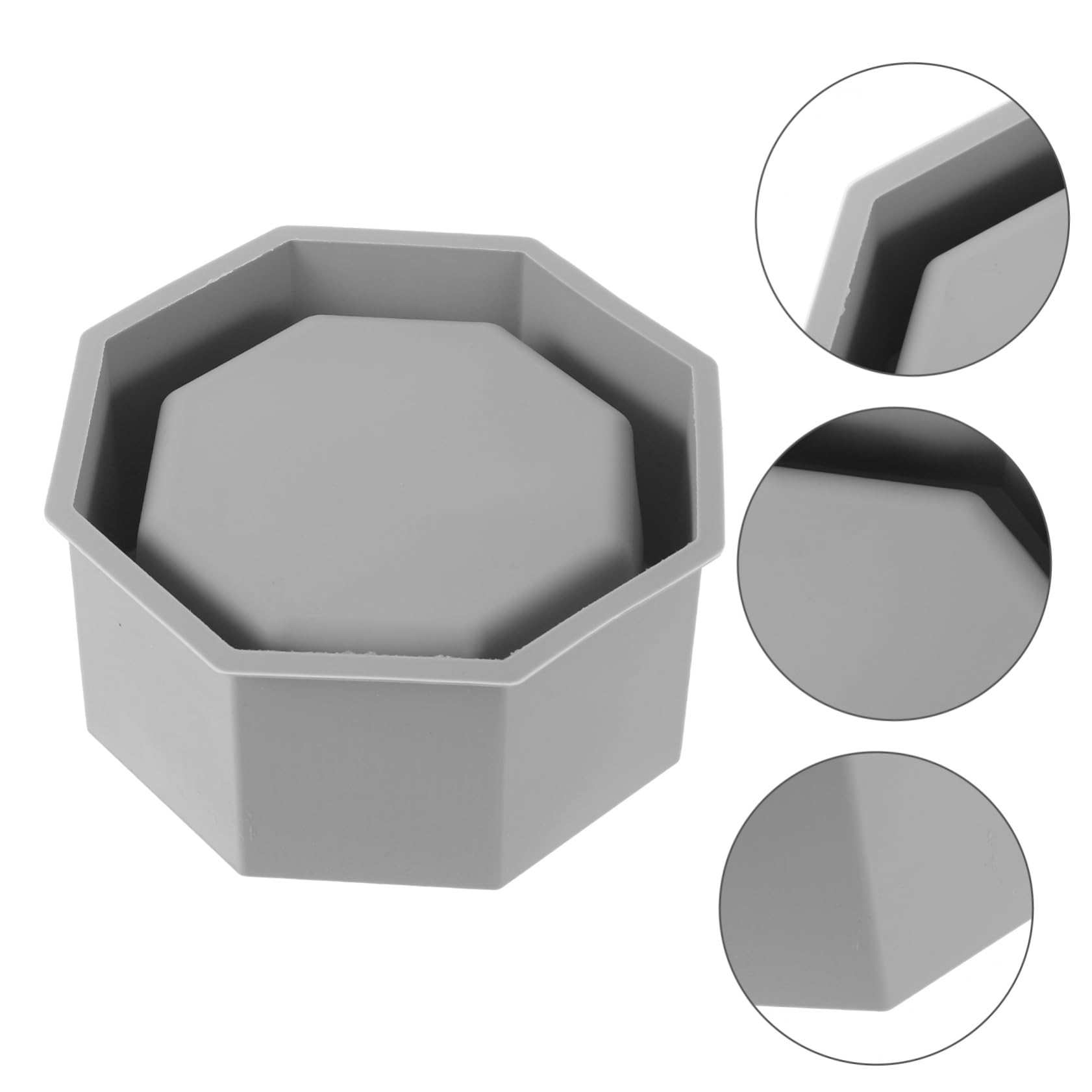 POPETPOP Lot De 5 Moules Hexagonaux en Silicone pour Pots De Fleurs Faits Maison 5561 Gris - Moules pour Bols À Fondant pour Jardinières À Lettres À en