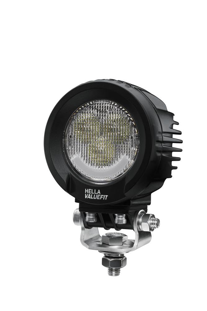 HELLA VALUEFIT 1G0 357 109-111 Phare de Travail LED R2100 2.0 - 12/24V - 2300lm - Montage en saillie - Système d'étrier - Éclairage du champs proche - Câble: 300mm - Quantité: 1