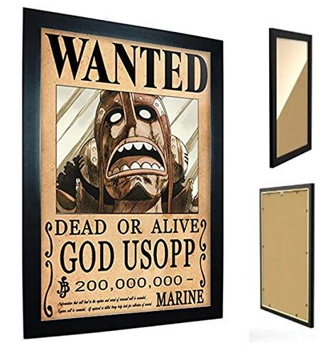 Quadro C/Moldura One Piece - Cartaz de Procurado Usopp