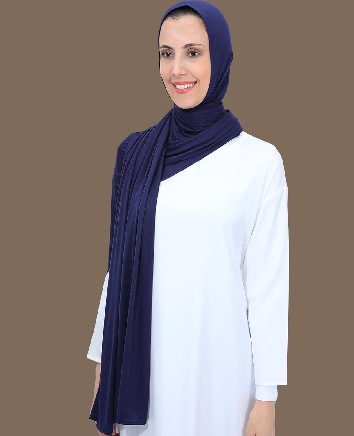 Instant Jersey Hijab Scarf for Women, Pre-sewn Non-See Through Cotton Hijabs Muslim Head Scarfs - Image 3