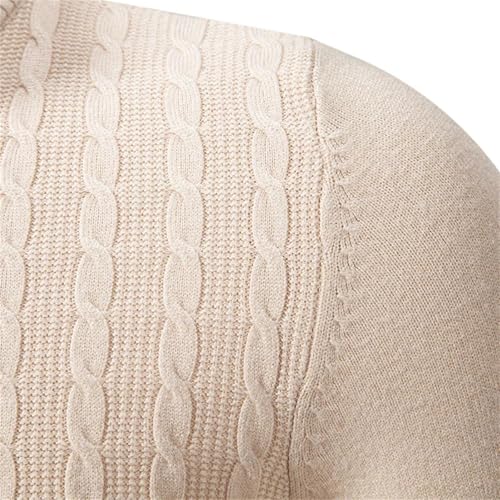 Men's Street Warm Pullover Solid Color Half-Zip Sweater Slim Fit Long Sleeve Turtleneck Top2