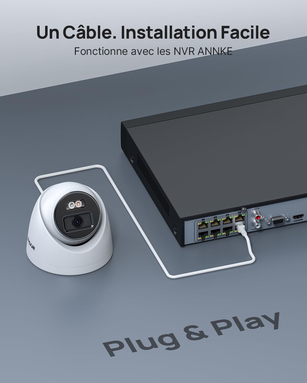 ANNKE Kit de Vidéosurveillance PoE 12MP, NVR 8 Canaux avec HDD 2To