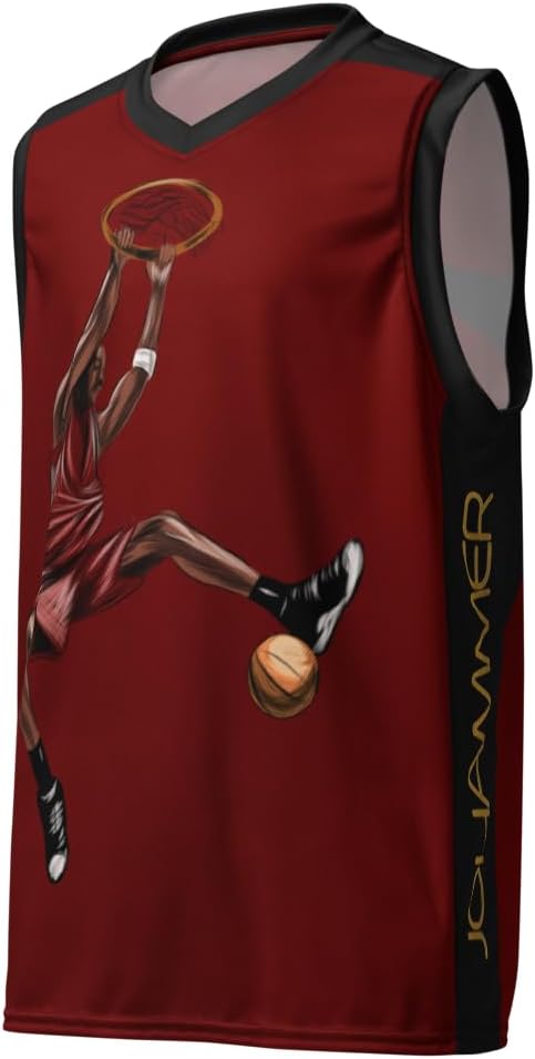 Black Red Men's Basketball Jersey Basketball Fans Hip Hop Basketball Jersey