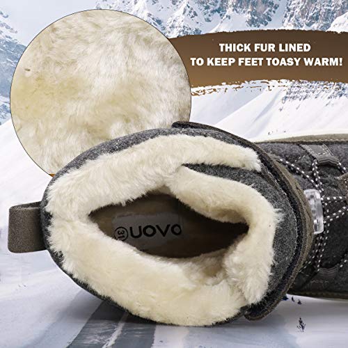 UOVO Boys Winter Snow Boots - Waterproof, Warm, Slip Resistant Outdoor Boots for Kids (Little/Big Boys) (Gray-One, 11) by UOVO - Image 3