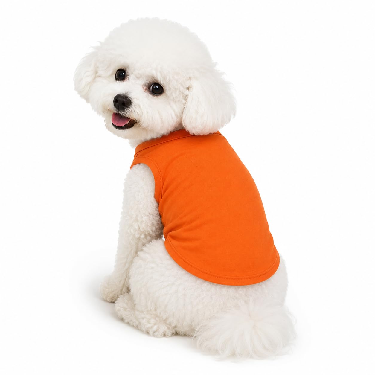 Petitebelle Plain Single Color Puppy Dog Shirt (Orange, XXX-Large)