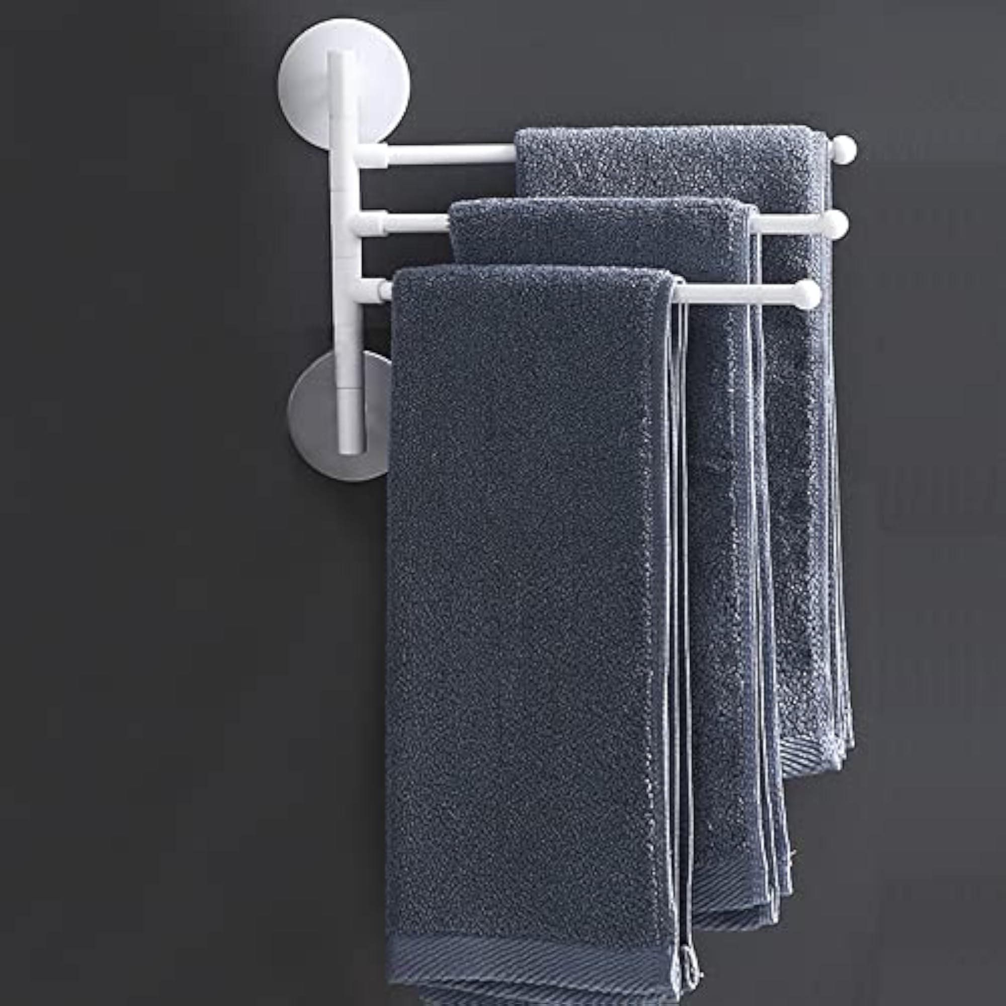 Plastic Swing Hanger Towel Rack, Self Adhesive Bathroom Holder