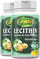 Kit 2 Lecitina de soja 900mg Unilife 60 cápsulas