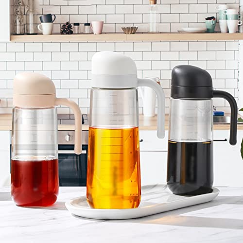 Image of Oil and Vinegar Bottle Dispenser Olive Oil Bottle Glass Oil Dispenser Bottle Transparent Oil Bottle Vinegar Sauce Bottle for Grilling Salad Frying Easy to Refill and Clean Olive Oil Carafe Decanter fo