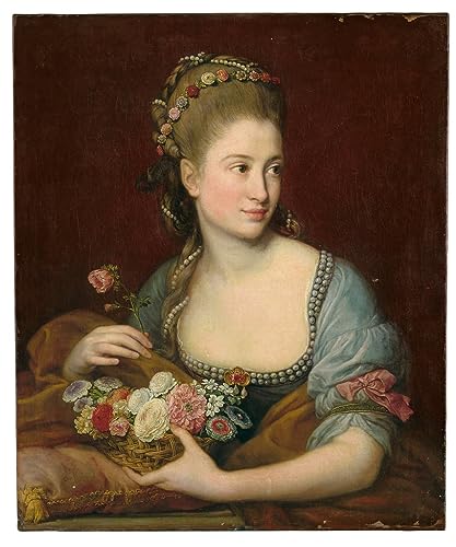 Toile portrait d'une dame en flore Batoni 60x90cm pour raviver un mur de salon terne