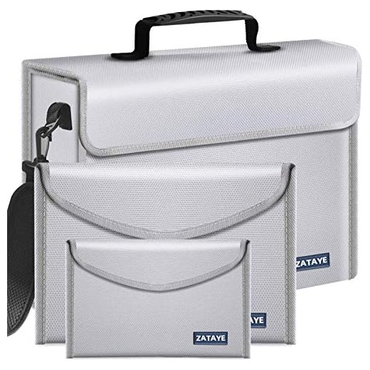 Fireproof Bags and Document Holders, 3 Pcs Set, Waterproof and Fire-Resistant Silicone Coated Fiberglass, Non-Itchy Layering, Portable Storage for Money, Passports or Electronics