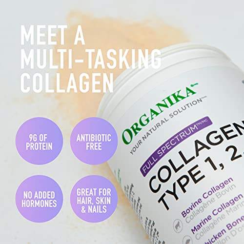 Organika Full Spectrum Collagen Type 1, 2, 3 Bovine, Marine, and Chicken Collagen Combination