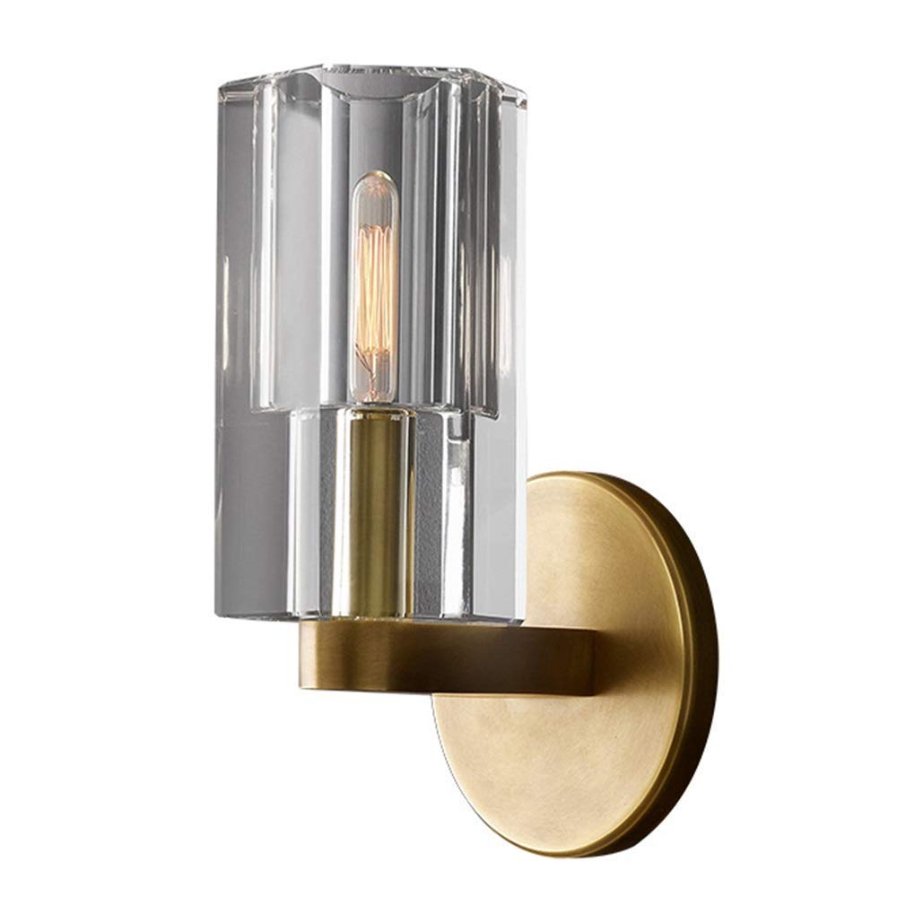 YNIYUJKL Wall Lamp, Golden Copper Crystal Aisle Lights Porch Wall Lamp Background Wall Lamp Postmodern Bedside Lamp 12 25