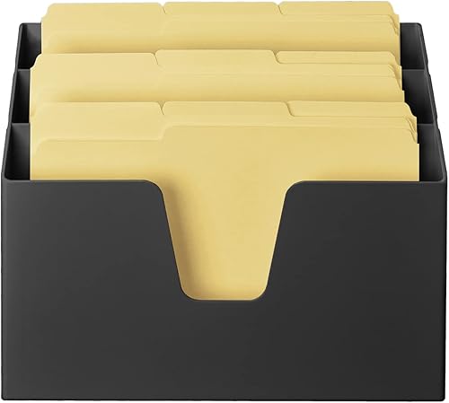 Miniatura 2 de Acrimet Organizador horizontal triple para carpetas de archivos (carpetas Manila tamaño carta incluido) (color negro)