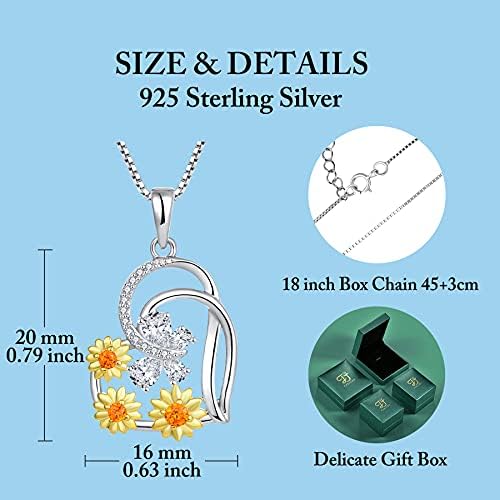 FJ Butterfly Pendant Necklace 925 Sterling Silver Butterfly Jewellery for Women Girls