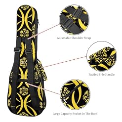 JRHEJTHH Housse durable pour ukulélé étanche avec épaules réglables pour ukulélé de 53,3 cm, 58,4 cm, rembourrage épais de style bohème – Noir, Multicolore., 25.9x9x3.1in/66x23x8cm, Moderne - Les Beatles, Paul McCartney, John Lennon, RIngo Starr, George Harrison JRHEJTHH Housse durable pour ukulélé étanche avec épaules réglables pour ukulélé de 53,3 cm, 58,4 cm, rembourrage épais de style bohème – Noir, Multicolore., 25.9x9x3.1in/66x23x8cm, Moderne – Image 3