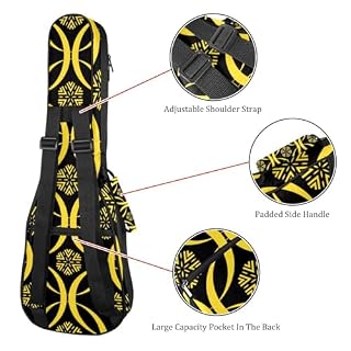 JRHEJTHH Housse durable pour ukulélé étanche avec épaules réglables pour ukulélé de 53,3 cm, 58,4 cm, rembourrage épais de style bohème – Noir, Multicolore., 25.9x9x3.1in/66x23x8cm, Moderne - Les Beatles, Paul McCartney, John Lennon, RIngo Starr, George Harrison JRHEJTHH Housse durable pour ukulélé étanche avec épaules réglables pour ukulélé de 53,3 cm, 58,4 cm, rembourrage épais de style bohème – Noir, Multicolore., 25.9x9x3.1in/66x23x8cm, Moderne – Image 3