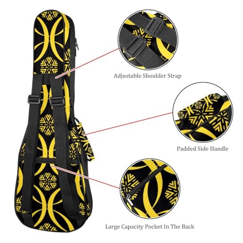 JRHEJTHH Housse durable pour ukulélé étanche avec épaules réglables pour ukulélé de 53,3 cm, 58,4 cm, rembourrage épais de style bohème – Noir, Multicolore., 25.9x9x3.1in/66x23x8cm, Moderne - Les Beatles, Paul McCartney, John Lennon, RIngo Starr, George Harrison JRHEJTHH Housse durable pour ukulélé étanche avec épaules réglables pour ukulélé de 53,3 cm, 58,4 cm, rembourrage épais de style bohème – Noir, Multicolore., 25.9x9x3.1in/66x23x8cm, Moderne – Image 4