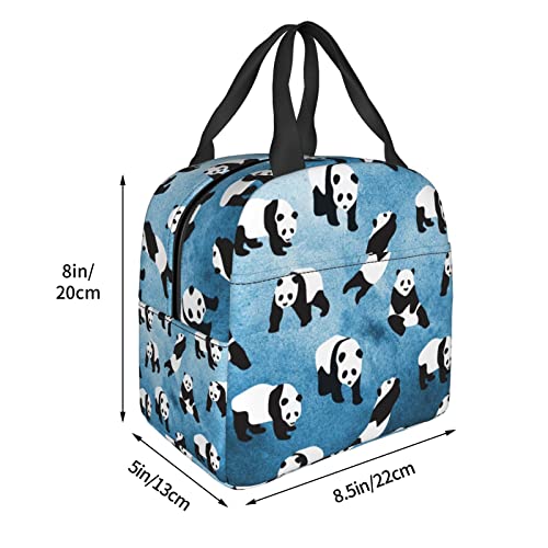 Docsckus Insulated Lunch Bag Water-Resistant Cooler Tote Box With Zipper For Women Work Picnic Travel Panda #TOP5