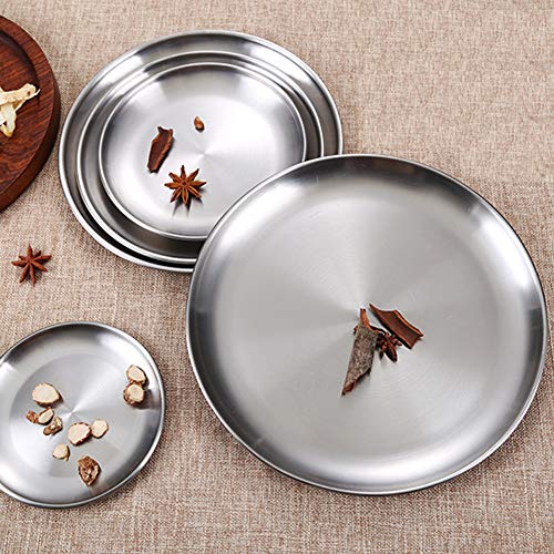 JMYDecor 5 Pezzi Piatti Rotonde in Acciaio Inox