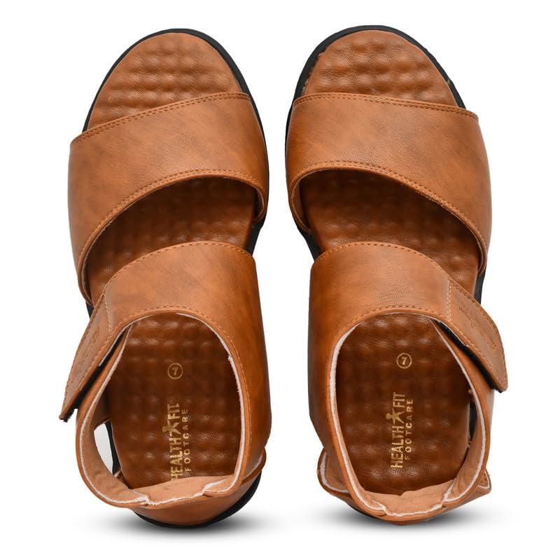 Image of HEALTH FIT Orthopedic & Diabetic Sandal Breathable & Adjustable Strap Sandals Dr Sandals Soft Sole Ultra-Lightweight Sandal for Men's 2021