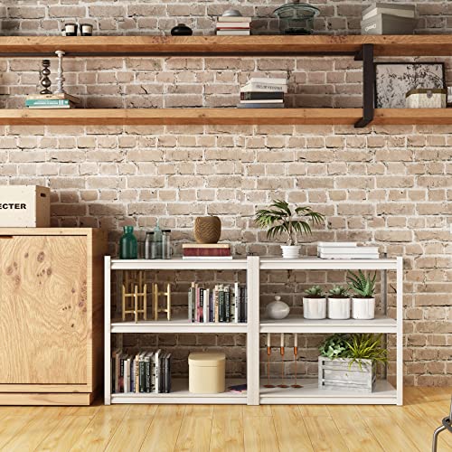 Miocasa Garage Shelving Adjustable 3 Tier Heavy Duty Metal Storage Shelves Adjustable Utility Rack Organization For Kitchen, Pantry, Closet, Garage, Office 31.5" W X 15.75" D X 31.5" H, White #TOP6