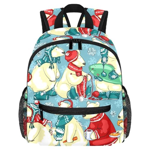 Sac à dos léger avec poches latérales bouteilles pour Noël multicolore