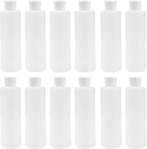 BOTELLA DE CILINDRO DE PLÁSTICO DE 8 OZ CON BOLSA DE VERTIDO FLIP-TOP (12)