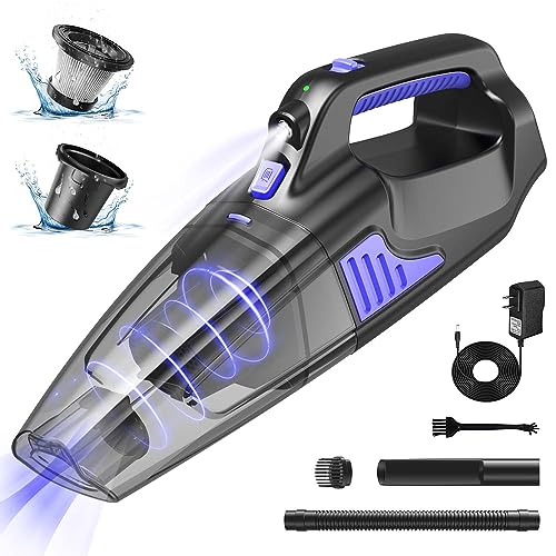 Anvaker Handheld Car Vacuum Cleaner 12Kpa 150W Strong Suction Powerful Car Vacuum Portable Cordless with Large-Capacity Battery 3H Fast Charge Small Portable Vacuum Rechargeable for Home Car Pet Hair