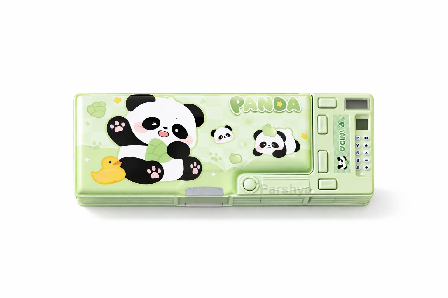 All-in-One Pencil Box for Kids | Calculator, Sharpener & Writing Pad | Large Capacity Magnetic Pencil Case for School Boys & Girls (Green) (MSC Panda)-image-13