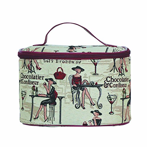 Signare Tapestry Tapestry Toiletry Bag Makeup Organizer bag for Women with Fashion Lady Rendevouz Design (TOIL-RDV) by Signare - Used condition - US$16.59