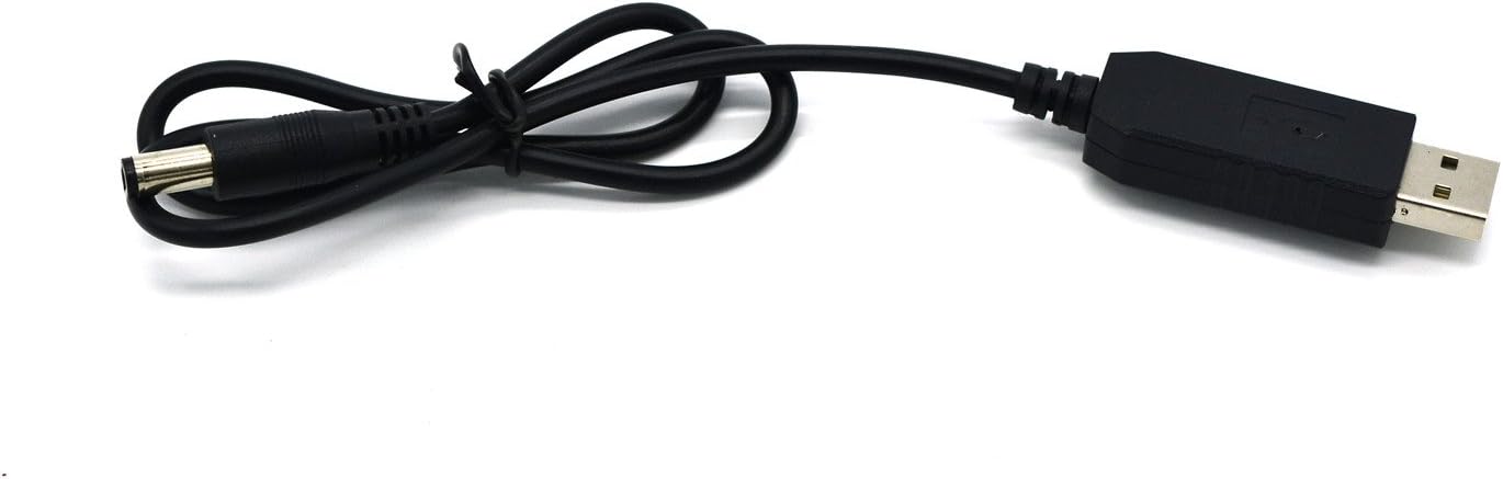 Eornmor USB to 5.5mm 4.2V/1A DC Barrel Jack Power Cable for LED Headlamp, Flashlight, Head Torch and Other 4.2V Input Device